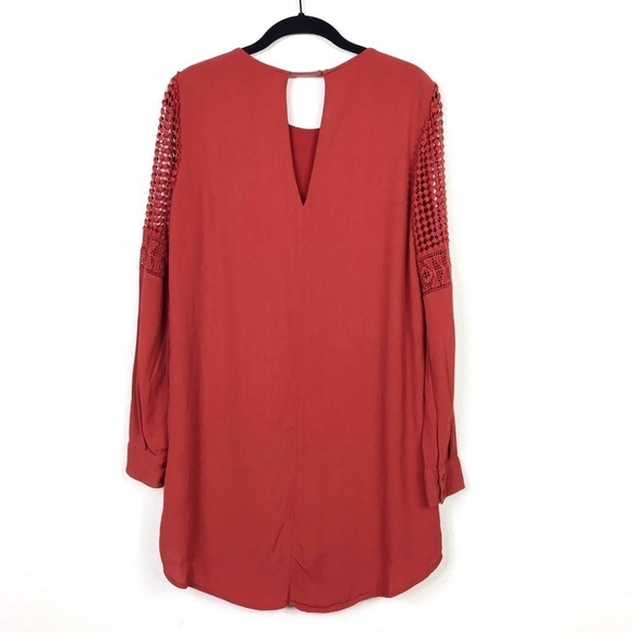 ASTR The Label Rust Crochet Detail Long Sleeve Top - Picture 6 of 8